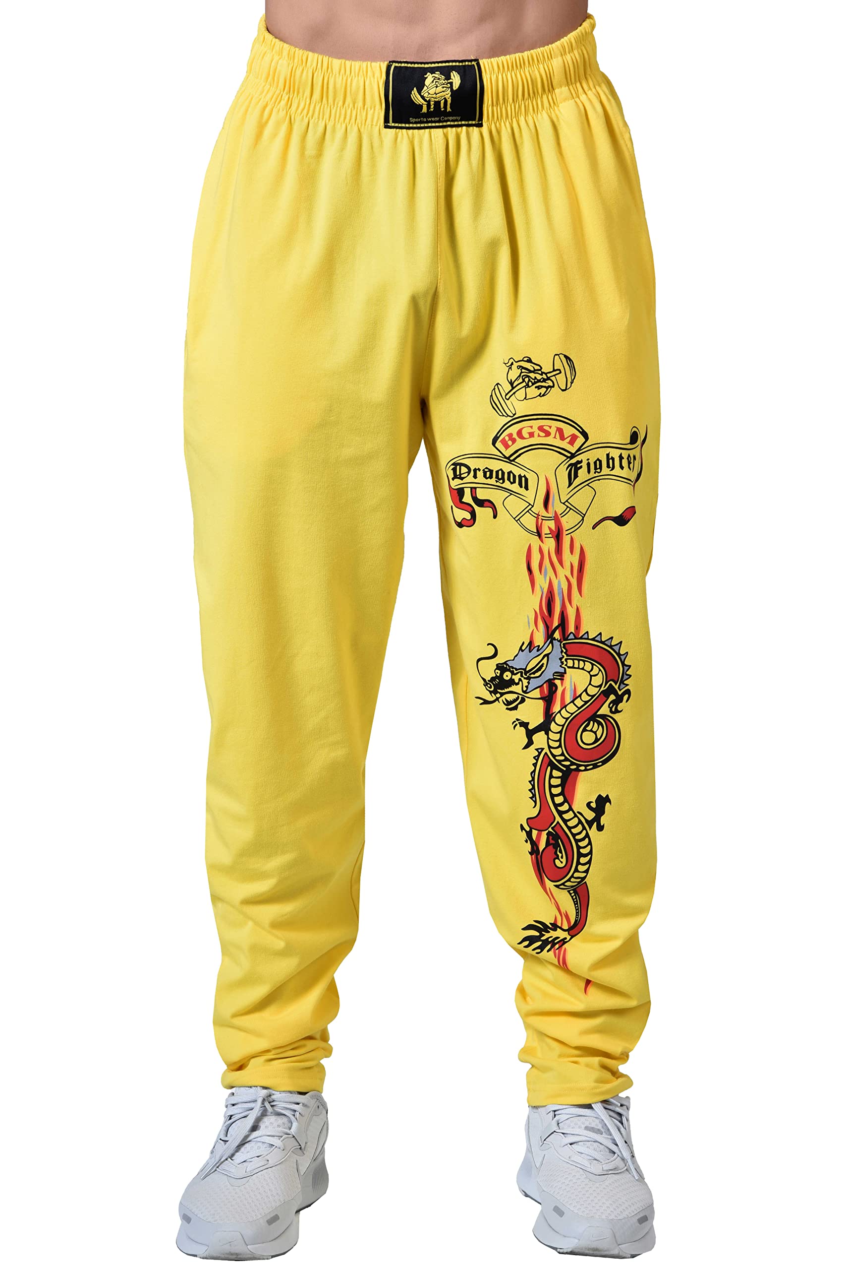 Men's Baggy Pants, Dragon Design Gym Sweatpants