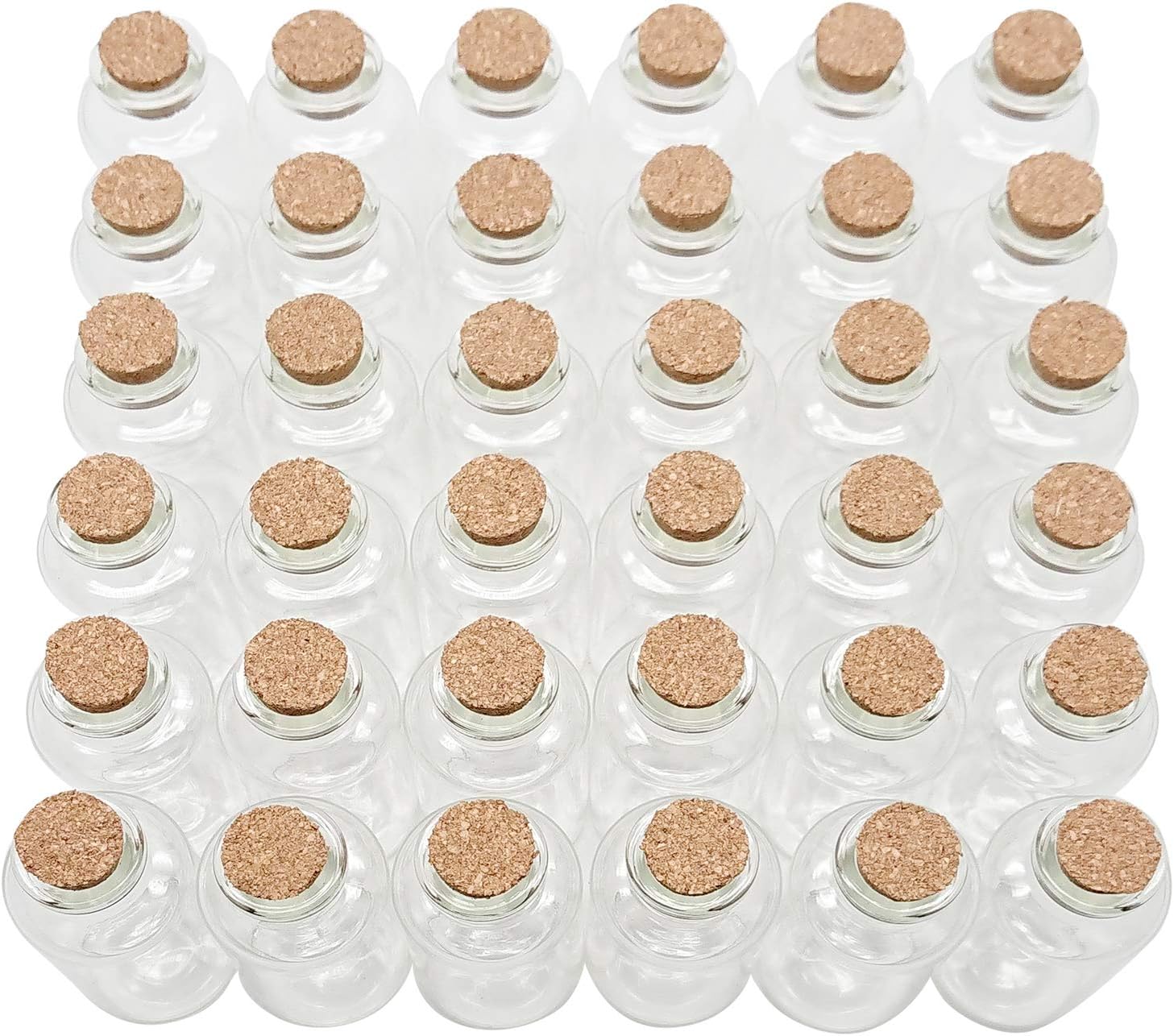 Axe Sickle 20 mL Cork Stopper Glass Bottles Mini Transparent Glass Bottles 36 Pcs.