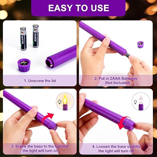 Miniatura 3 de Juego de 4 velas de Adviento sin llama de Navidad con control remoto de adviento de metal dorado, corona, anillo portavelas, velas sin llama sin