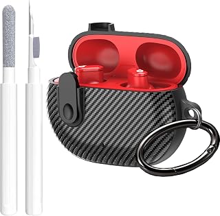 Beats Studio Buds/Studio Buds Plus Case Cover 2021/2023 Men Lock Clip with Clean Kit, GARTOO Protective Case and Cleaning Pen Compatible with Beat Studio Bud Plus for Women Girls Kids Black