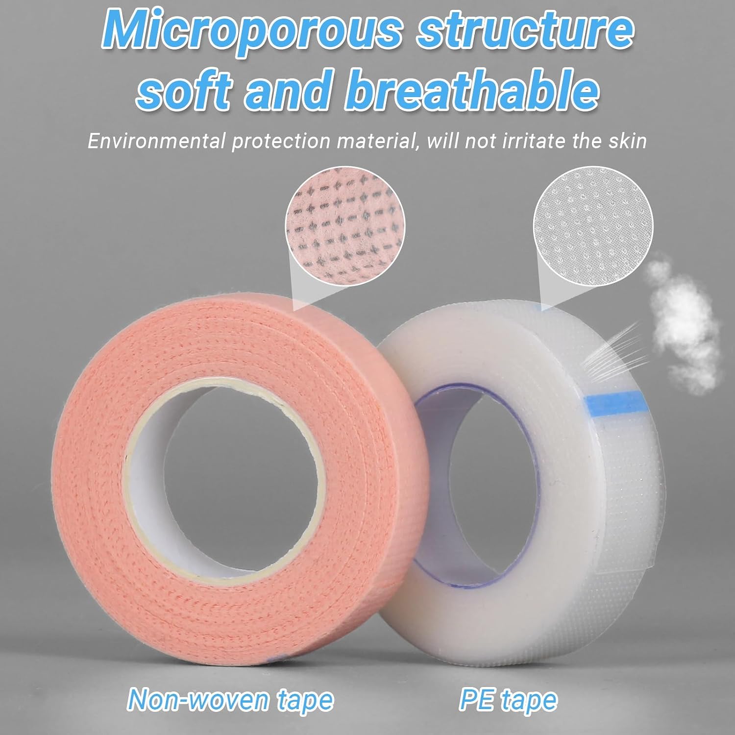 8 Rolls Eyelash Tape, Breathable PE Lash Tape,Eyelash Extension Supplies - 9 m/10 Yard Each Roll, Transparent and Pink
