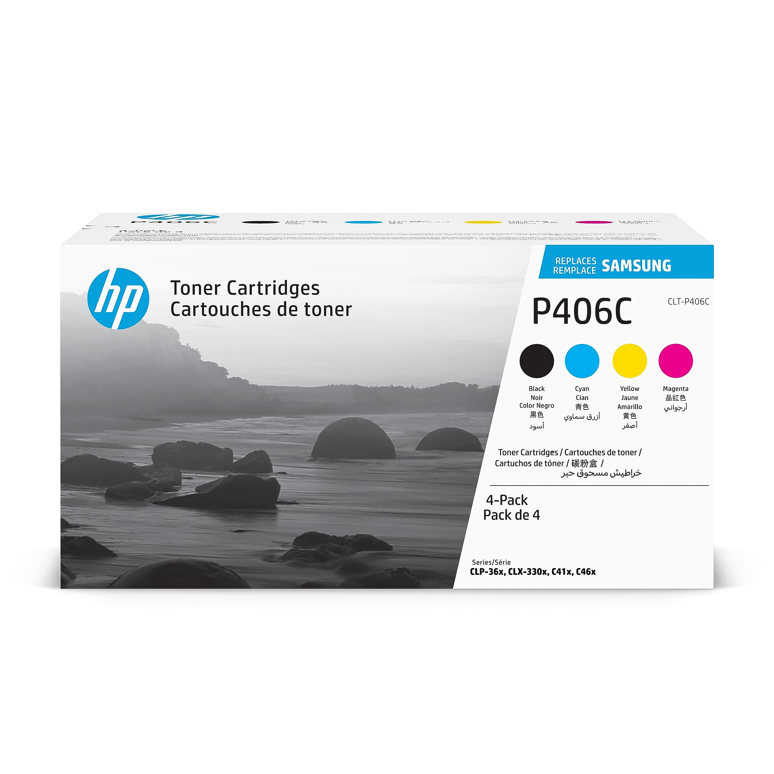 HP CLT-P406C (SU375A) Multipack Original Toner 1x Schwarz, 1x Cyan, 1x Magenta, 1x Gelb (Kompatibel: CLP-360, 365, 365W / C410W, C460W, C460FW / CLX-3300, 3305, 3305W), rainbowkit