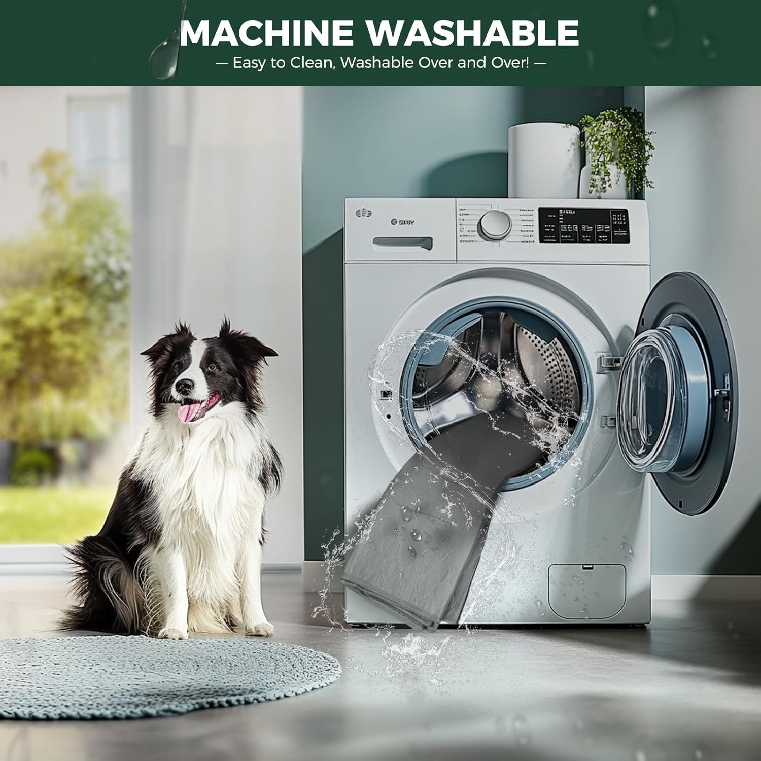 FXW Washable Pee Pads for Dogs, Puppy Pads with Super Absorbent, Specifically Designed for FXW Rollick/Homeplus 32inch 8 Panels Dog Playpen, 71" Square, Gray, 1 Pack Gray 71" Square (1 Pack)