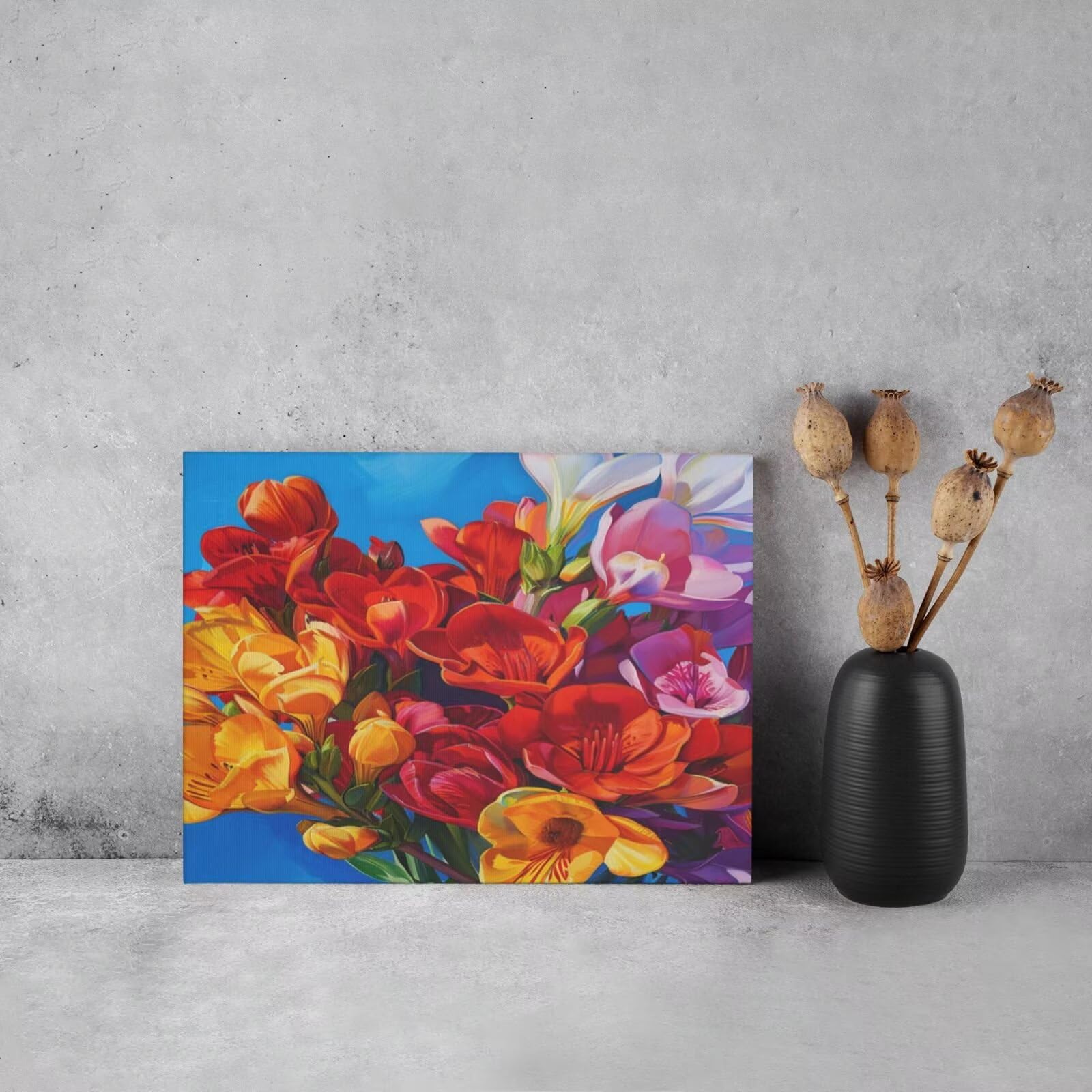 Malen-nach-Zahlen-Set für Erwachsene, Malen-nach-Zahlen-Set mit Blume, Acryl, Malen nach Zahlen für Erwachsene/Anfänger, Ölgemälde, Basteln für Heimdekoration, 95 x 70 cm, ohne Rahmen) MK203