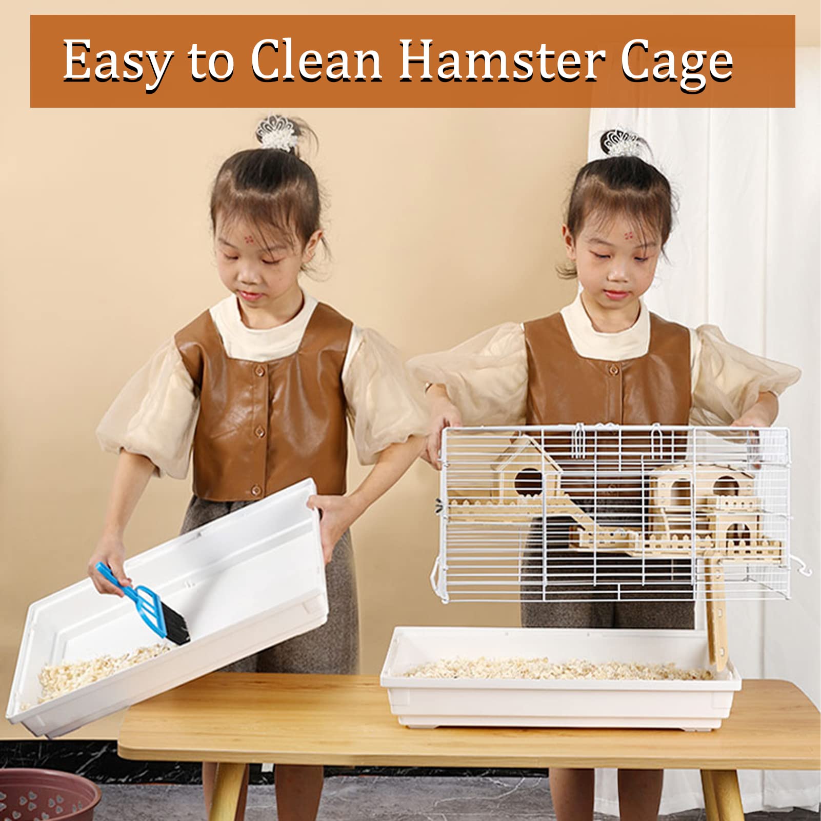 Jaula de hámster para hámster Sirio Enano de 2 Niveles hábitat de Animales pequeños con Varios Accesorios, Jaula Grande para hámster, para Jaula de ratón,hámster Ruso (Azul)