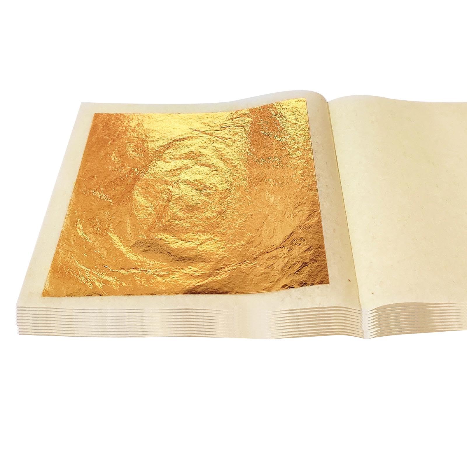 HONRIGO Gold Leaf Sheets – 10 pcs (6 cm) Gold Foil for Cakes, Desserts, Chocolates, Cake Decoration & Art Craft