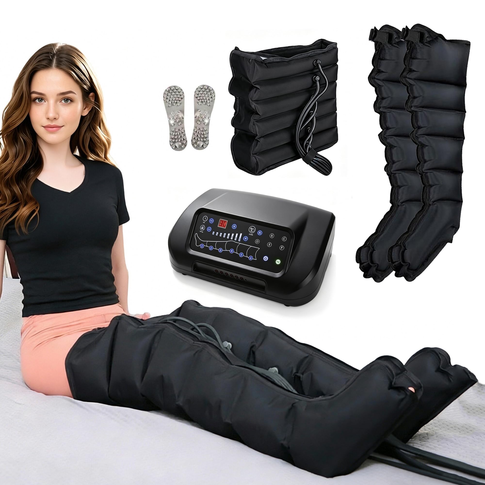 Pressoterapia Linfodrenaggio per Casa Gambe Addome e Braccia 6 Programmi