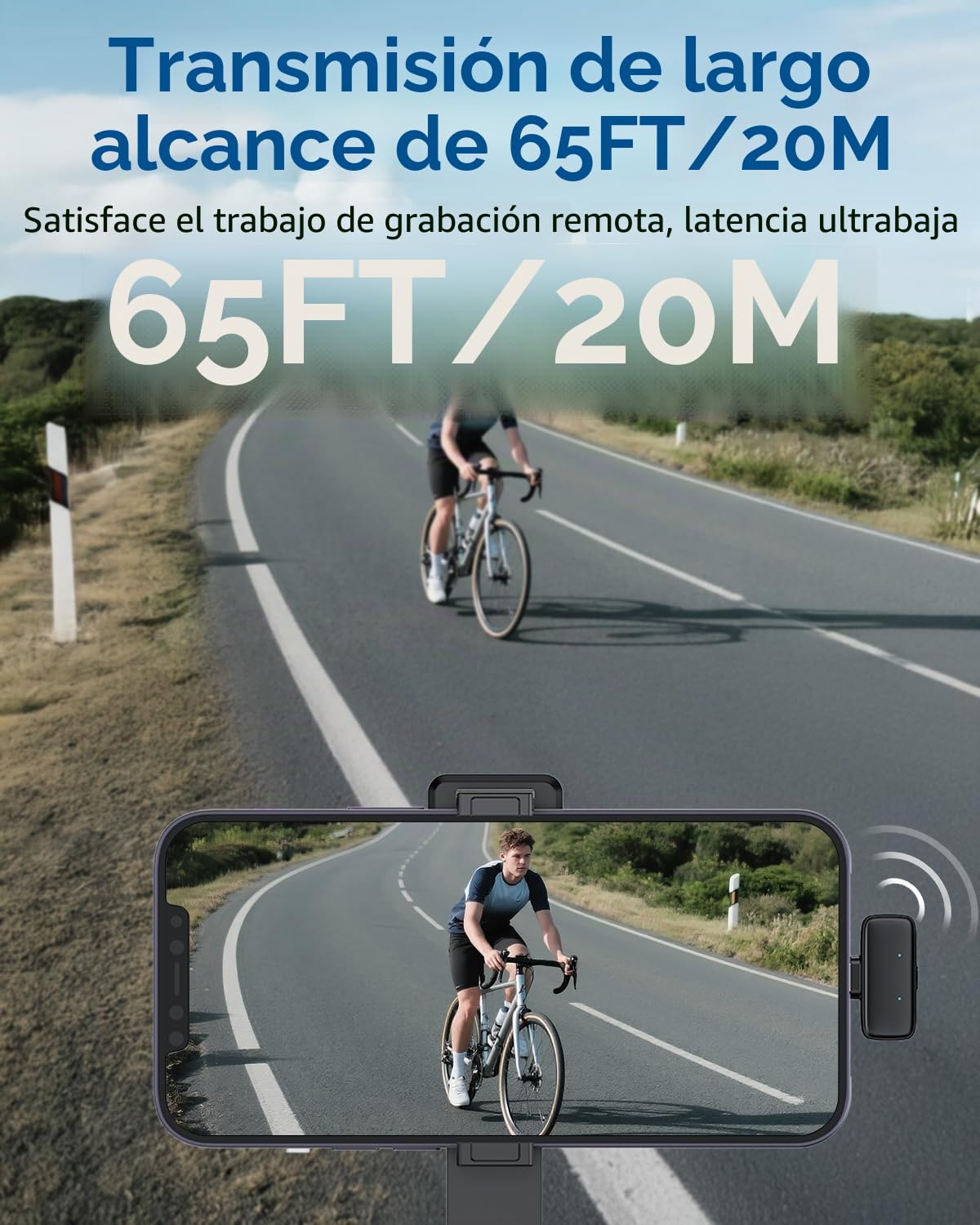 Mini Micrófono Inalambrico Solapa para Teléfono iPhone/Android, Microfone Lapela con Reducción de Ruido para grabación de vídeo, Streaming, Vlogging, Youtube, Tiktok