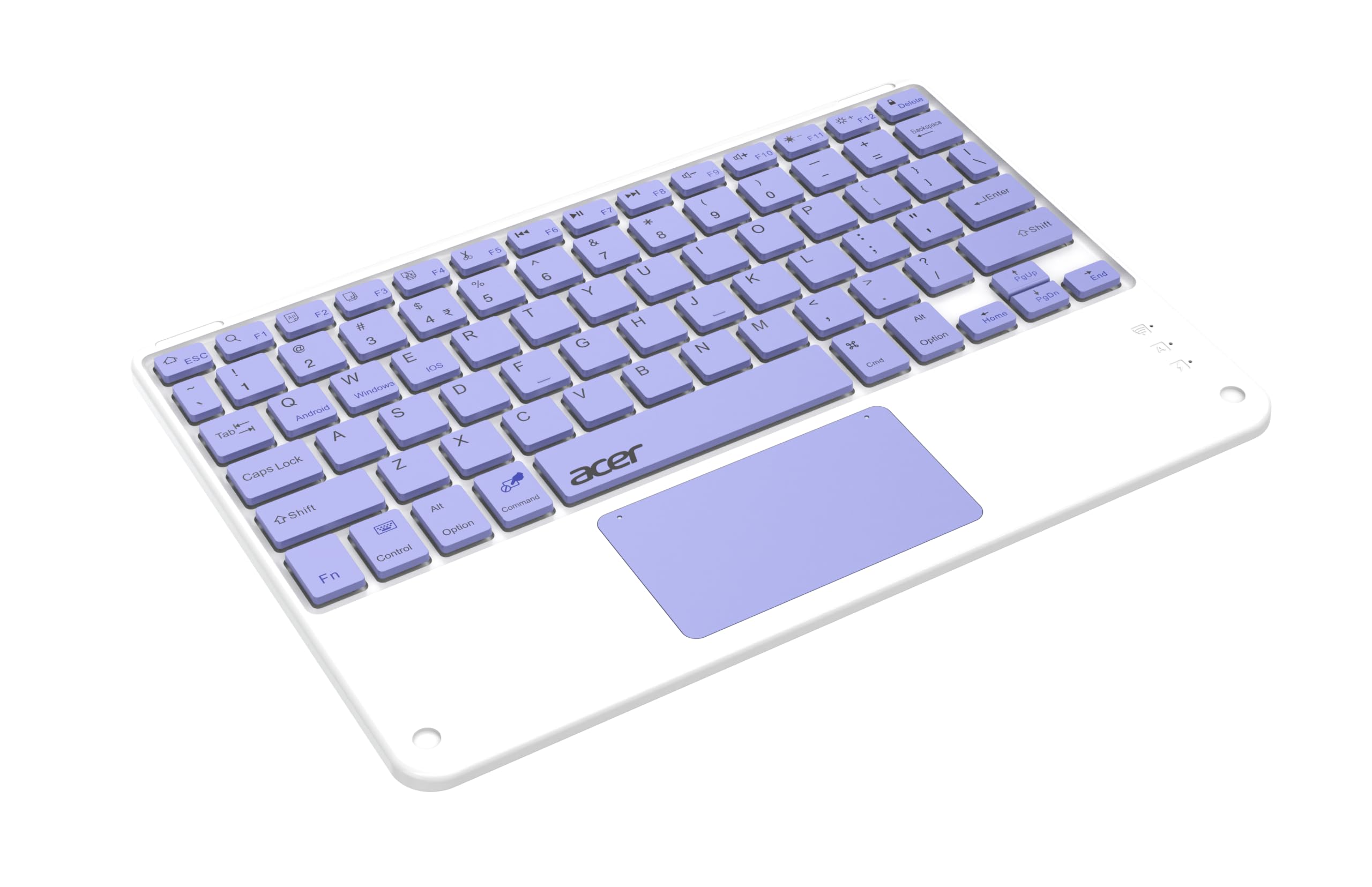 Acer Nano Pad Touch Wireless Keyboard with Built-in Touchpad | Bluetooth Multi-Device Support | 280mAh Rechargeable Battery | Ultra-Slim Portable Design for Windows, Android, iOS & Mac | Purple-image-34