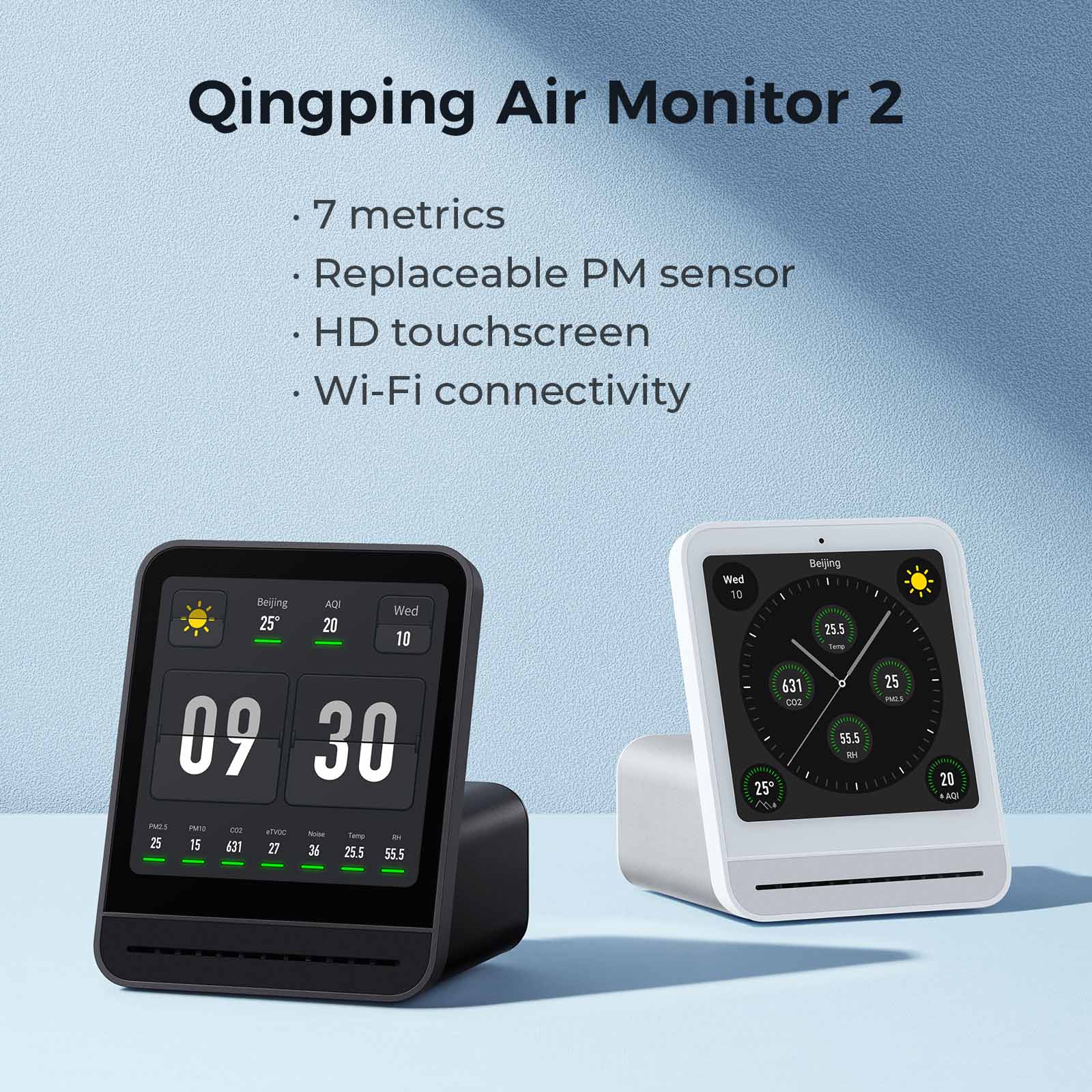 Qingping Air Quality Monitor Gen 2, Air Quality Monitor Indoor