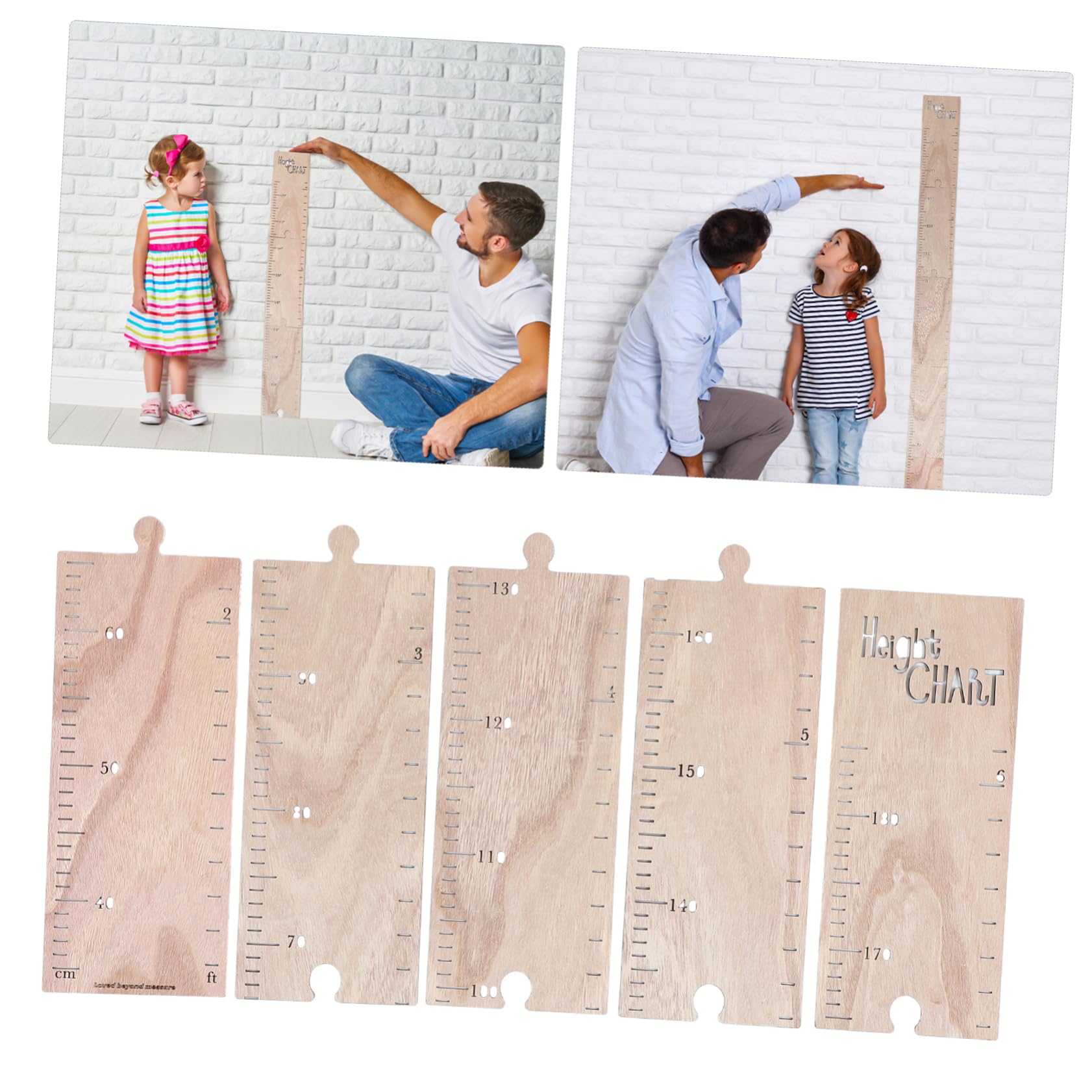 1juego Decoración De Pared Para Niño Niña Medidor De Crecimiento De Madera Para Habitación Infantil Adorno De Altura Creativo y Duradero