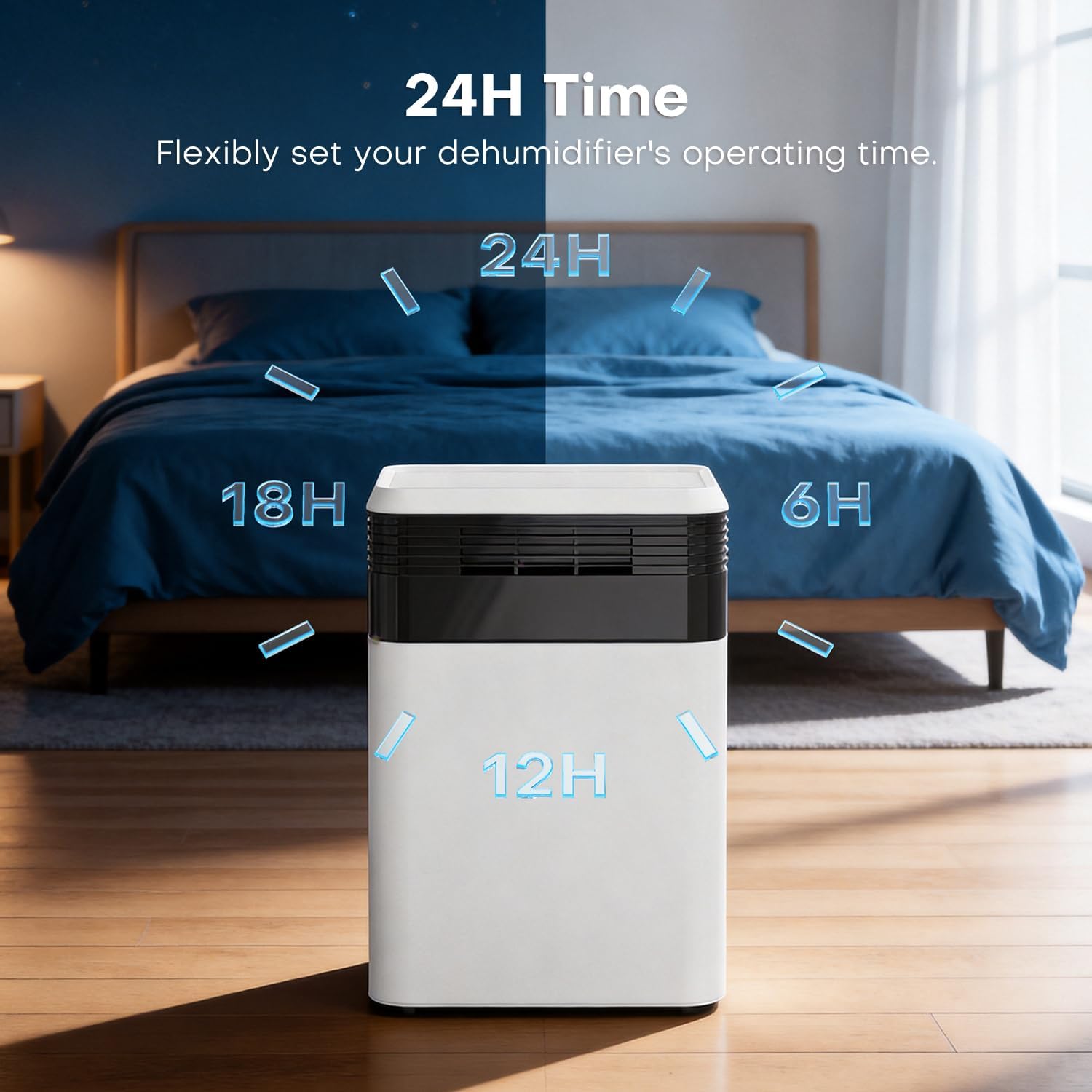 101 OZ Dehumidifier with Humidity Display & Auto Defrost, 33dB Sleep Mode, Timer, Dehumidifier for Bedroom(330 sq. ft), Bathroom, Closet