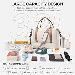 Travel Duffel Bag Sports Gym Tote Bag for Women, Carry on Luggage Bag for Airplanes, Lightweight Weekender Overnight Shoulder Bag Waterproof Beach Hospital Bag with Shoes Compartment,A01-Beige Brown