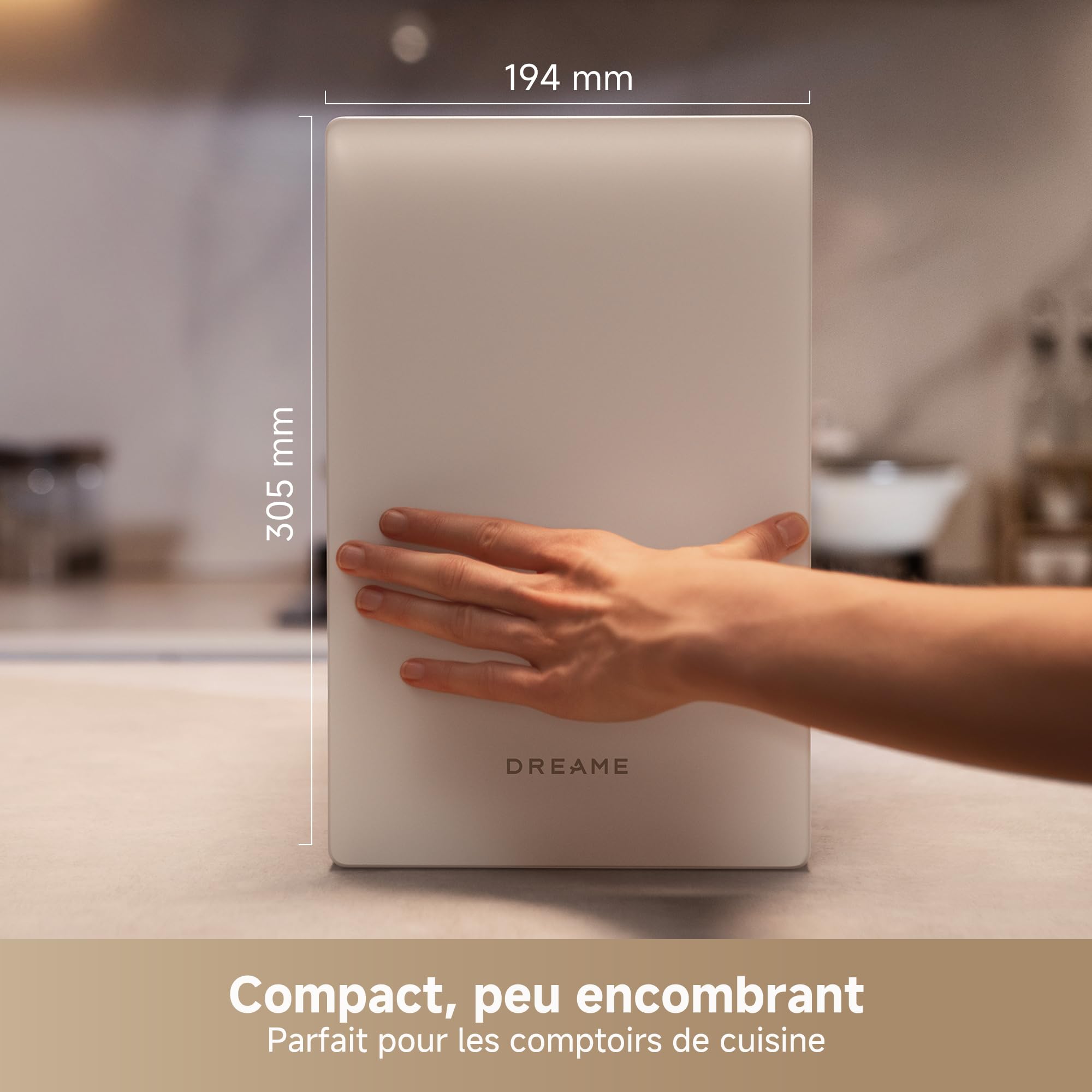 DREAME SF25 WiFi Broyeur de déchets alimentaires, Contrôle via application, Système triple lame, Filtre à charbon lavable, Anti-odeurs, Capacité 2,5 l, Nettoyage auto haute temp., Compact, Silencieux