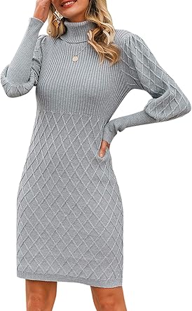 turtleneck bodycon sweater dress