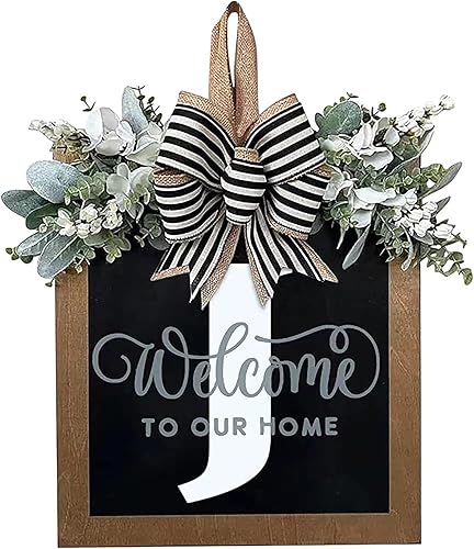 Last Name Year Round Front Door Wreath Front Porch Decoration