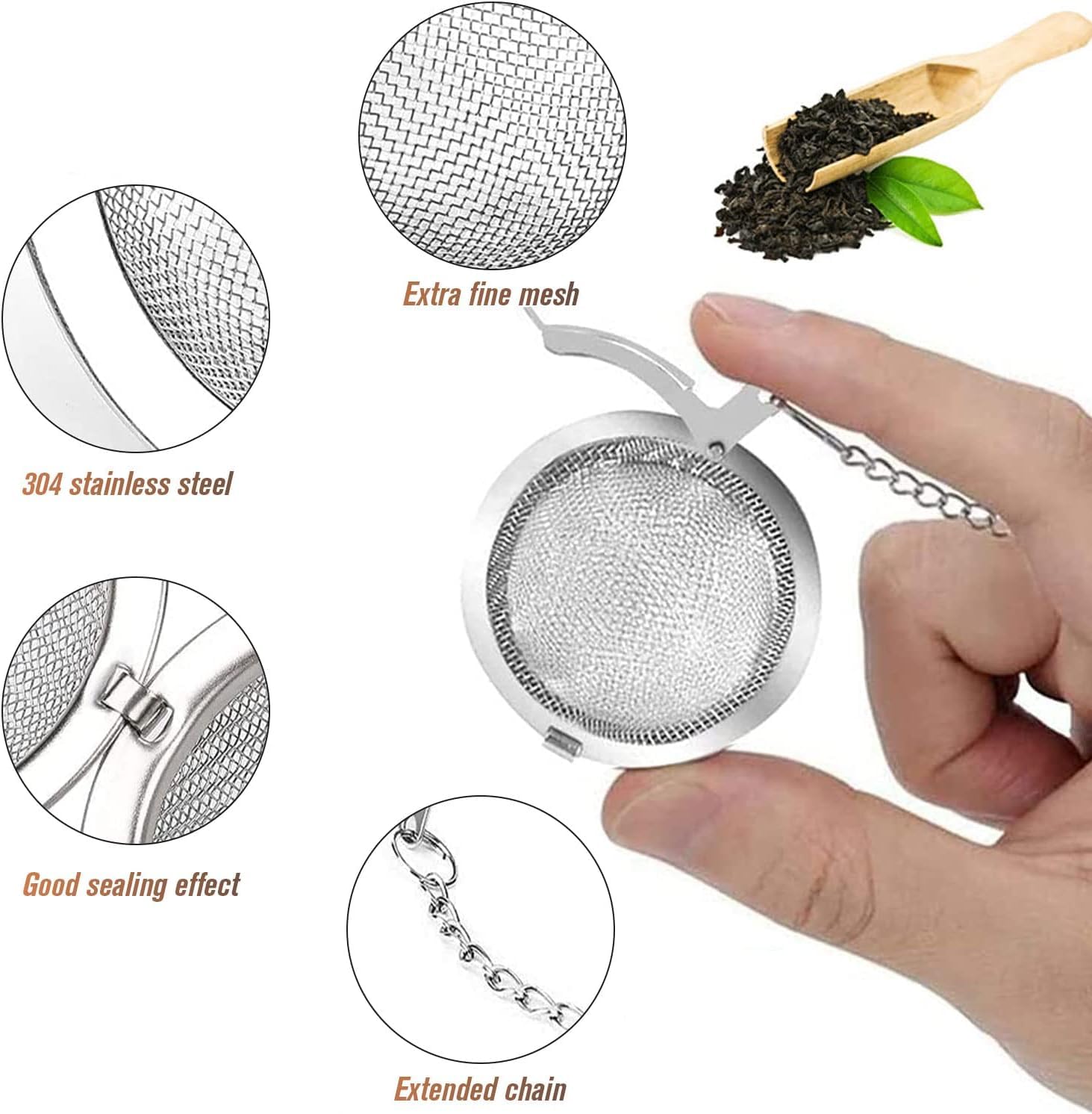 Stainless Steel Tea Ball - Loose Leaf Tea Infuser -2