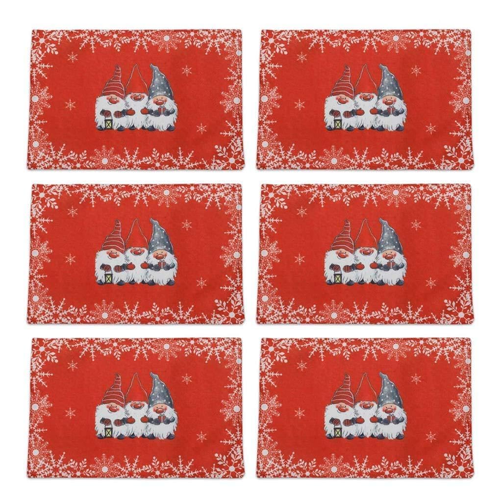 Elnwnnkc 6pcs Swedish Tomte for Doll Christmas Placemats Table Mats Kitchen Tablemats Leather Placemats