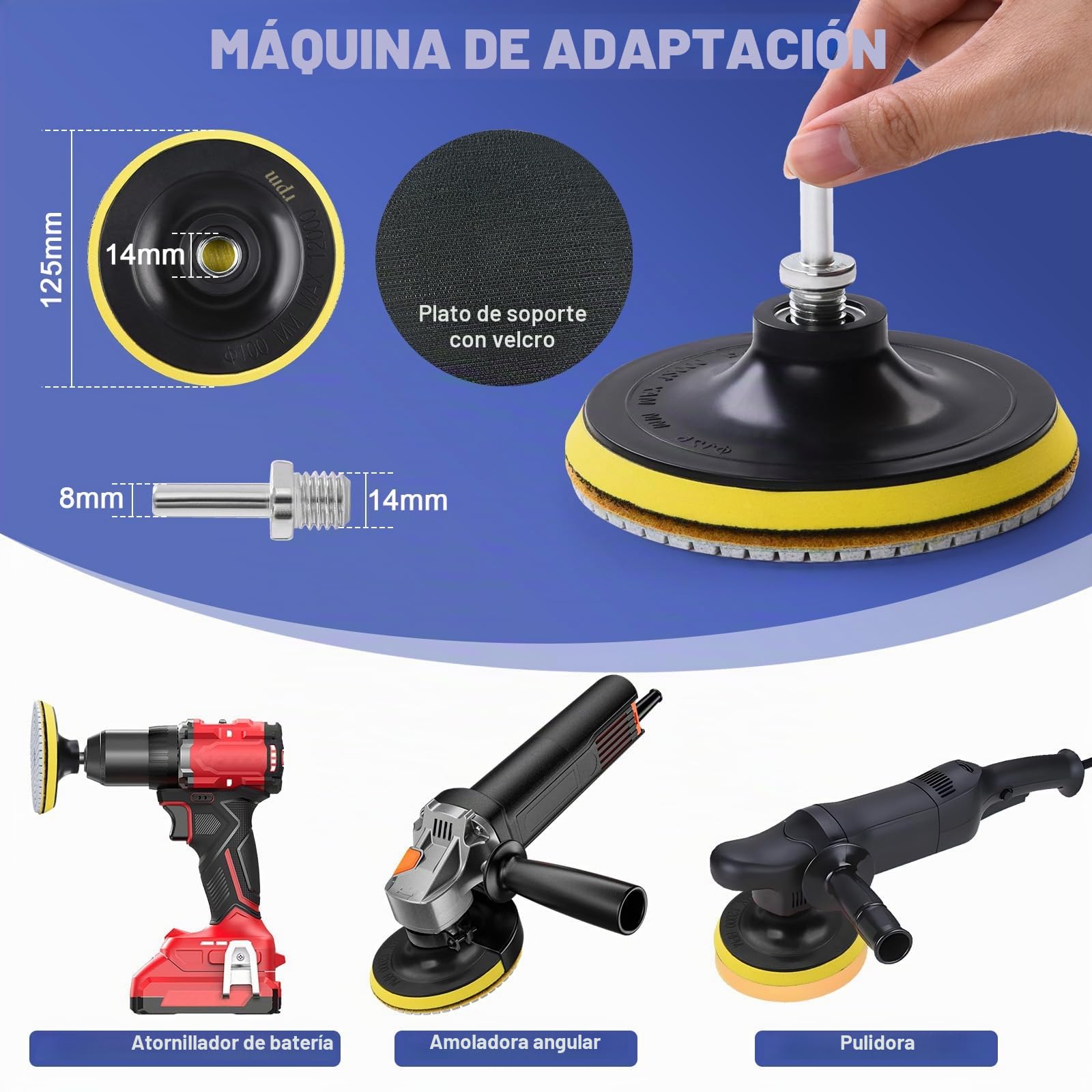 16 discos de pulido de diamante M14, fieltro de lana, juego de mármol 125 mm, almohadillas de lijado granito, hormigón, azulejos, piedra, 50-10000