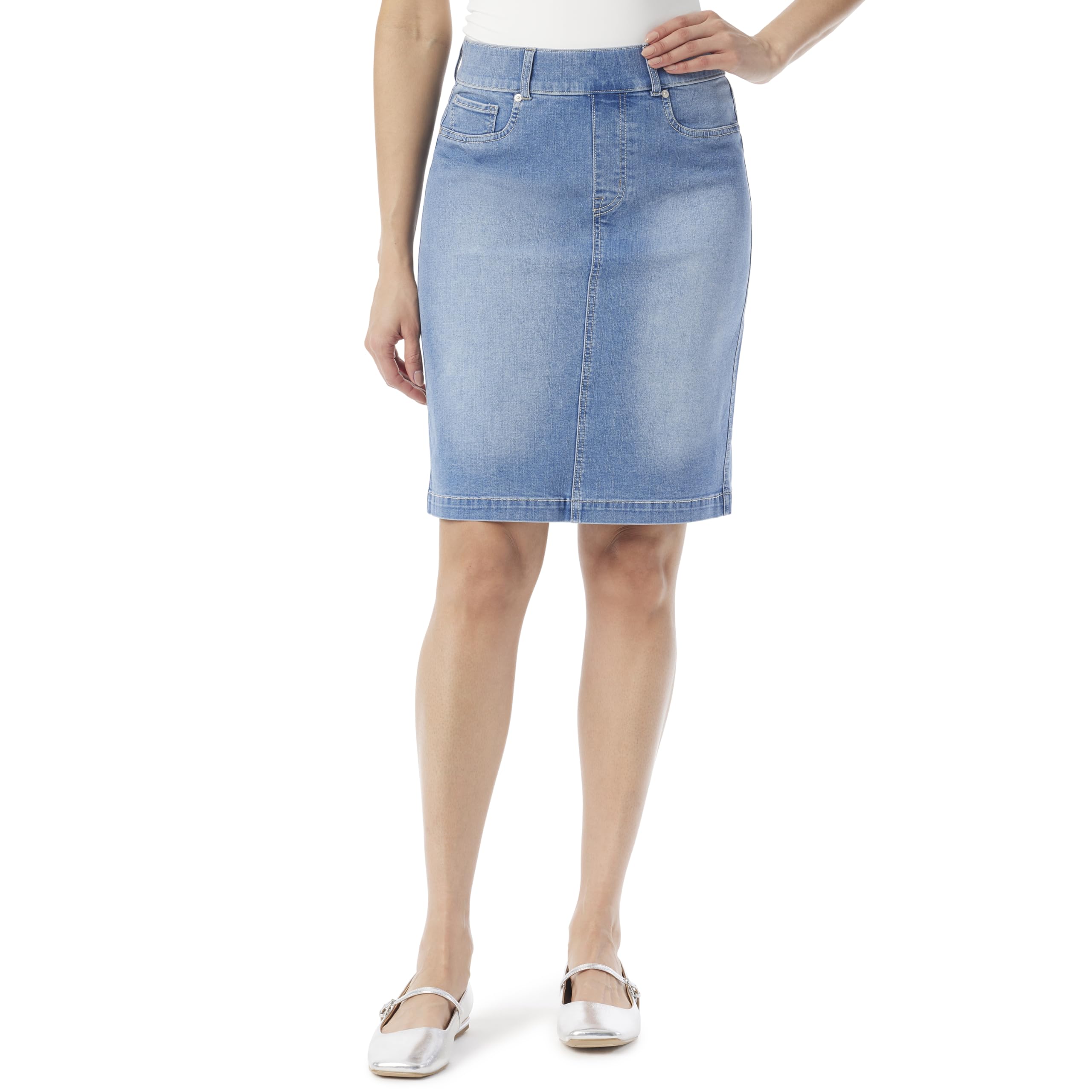 Gloria Vanderbilt Womens Shape Effect Pull on Pencil Skirt Standard