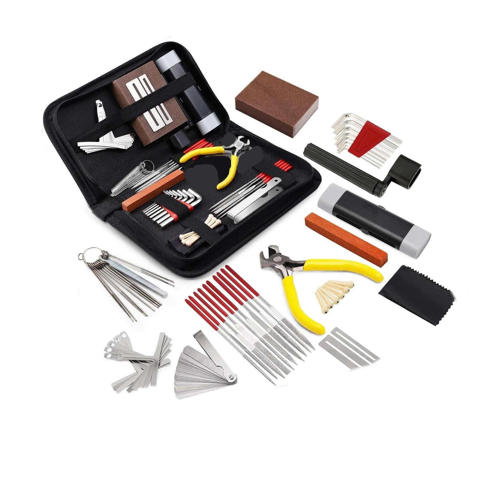 25 Elementowy Zestaw Narzędzi Do Konserwacji Gitar Z Futerałem Idealny Dla Muzyków I Miłośników Instrumentów Strunowych Profesjonalne Narzędzia Lutnicze(45 PCS)