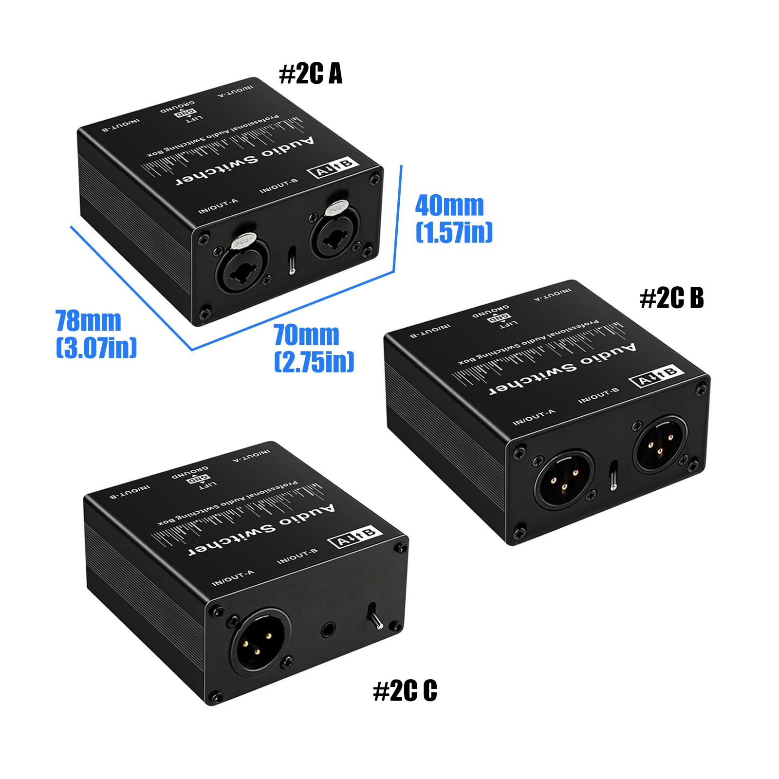 Selectores de sonido pasivos de estudio, conmutador de fuente de sonido para micrófonos rápidos y niveles de línea, conmutación de señales, fácil de usar, cambio de indicación profesional