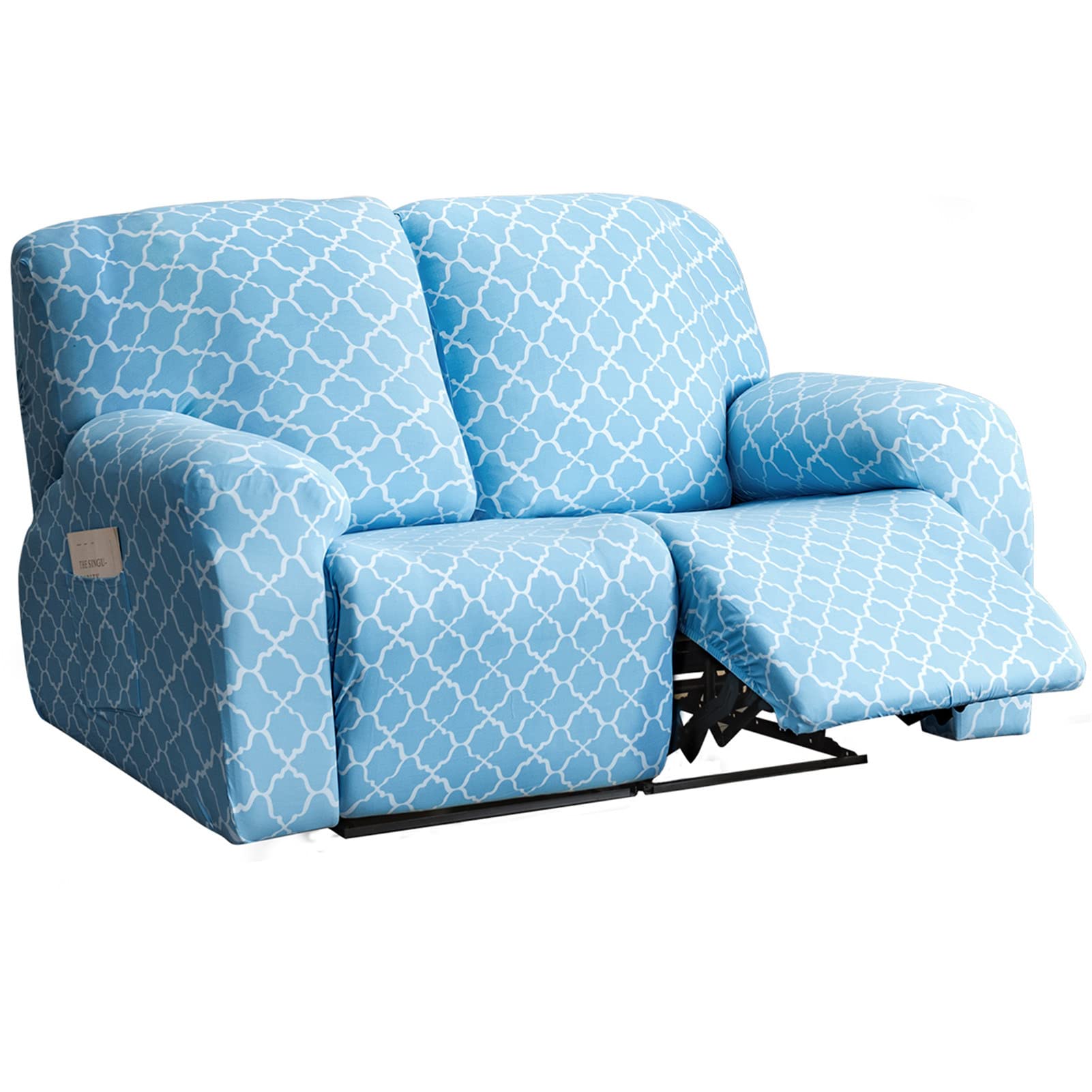Housse de canapé inclinable bleu au design raffiné 2 places