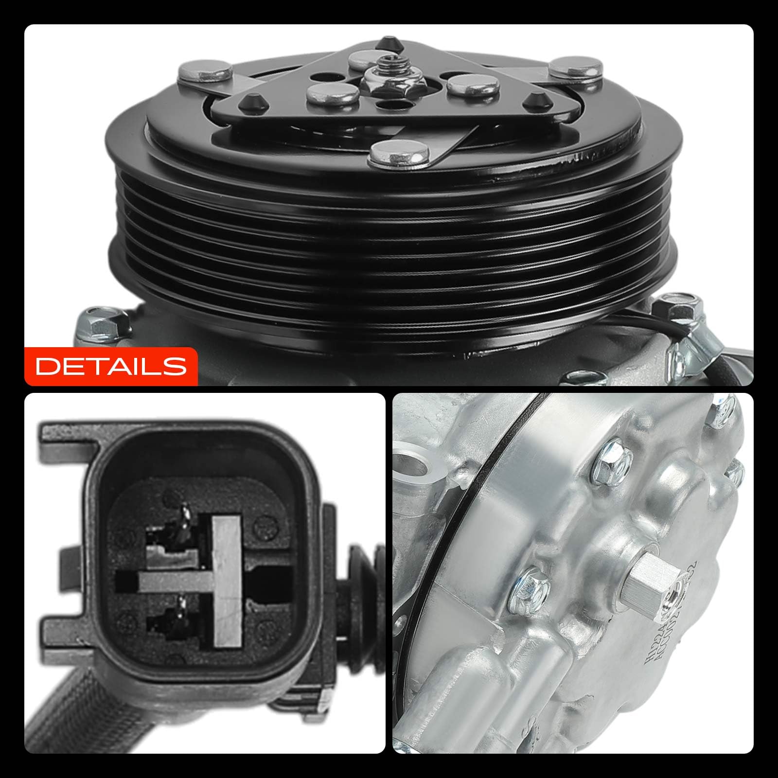 Frankberg Compresor de aire acondicionado con embrague Diesel Compatible con C-Max DM2 Fiesta V JD JH Focus II Fusion JU 3 BK V50 545 V70 III 135 Replace# 36000271, aceite premezclado