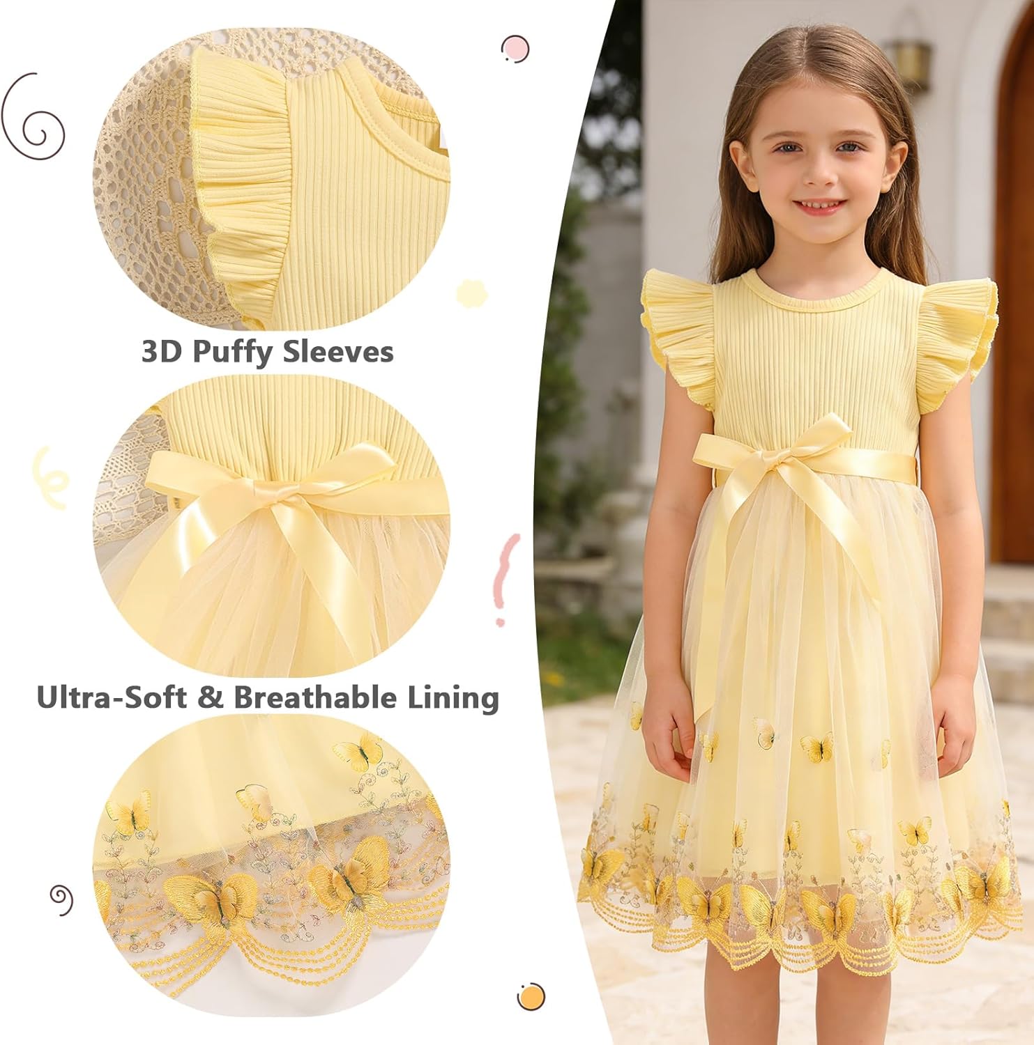 Sinhoon Toddler Girl Tulle Dress Summer Ruffle Sleeveless Baby Girl Fashion Casual Dresses 1-6Y - Image 6