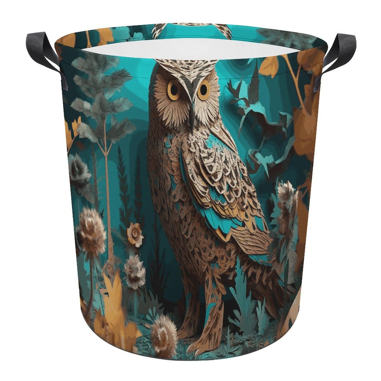 Panier à linge imperméable et pliable motif chouette pour organiser votre salle de bain