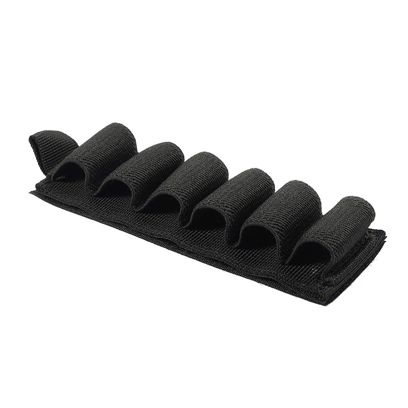 Porta cartucce per Fucili - Porta cartucce per Munizioni 6 Rotondi - Porta Munizioni tattico in Nylon con Strisce adesive per cartucce per Fucili Airsoft(Black)