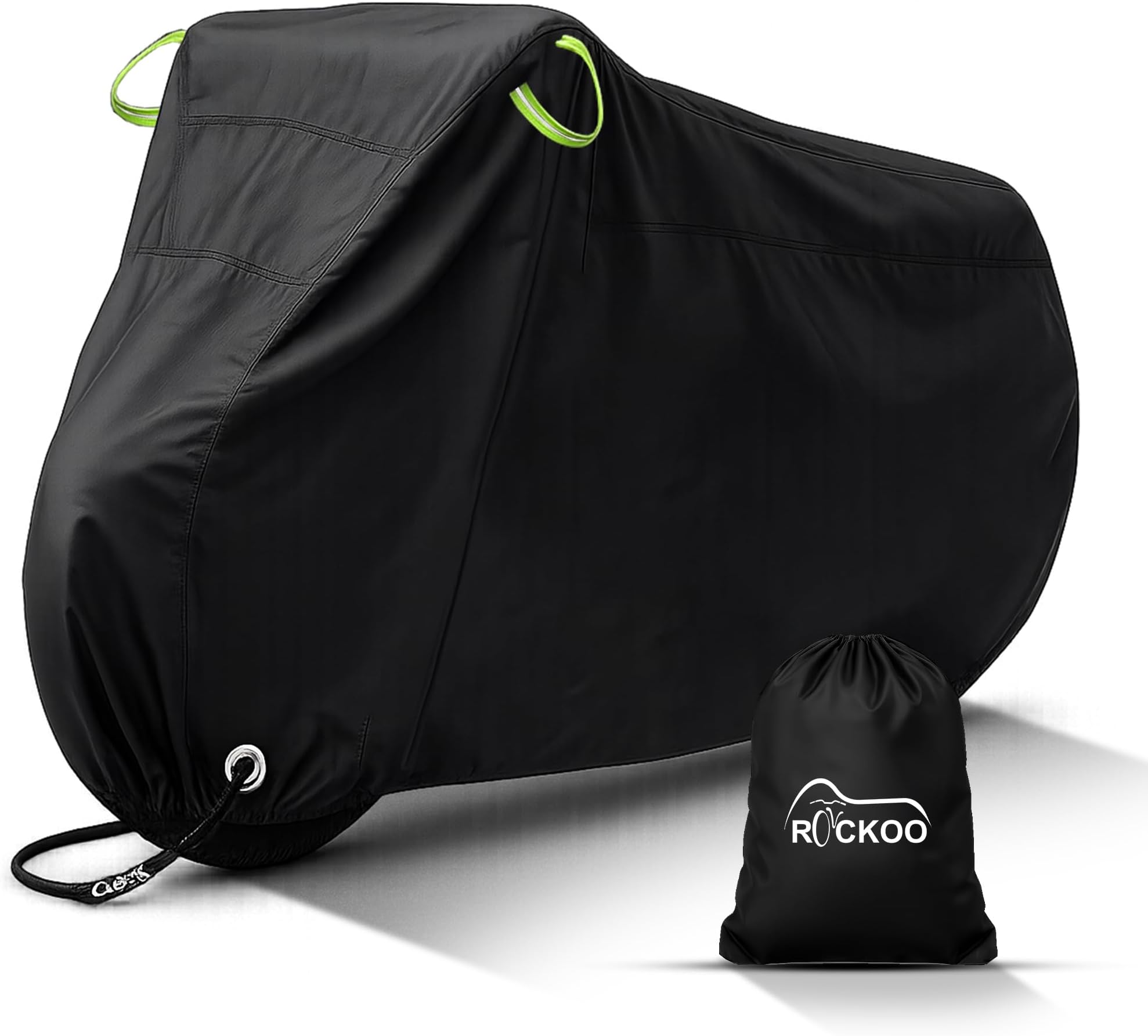 Rockoo Bike Cover for Outdoor Storage for 2 Bikes, Heavy Duty 190T Nylon Waterproof Dustproof with Lock Holes and Storage Bag, Perfect for Mountain Road Bikes Bicycle Cover – Black