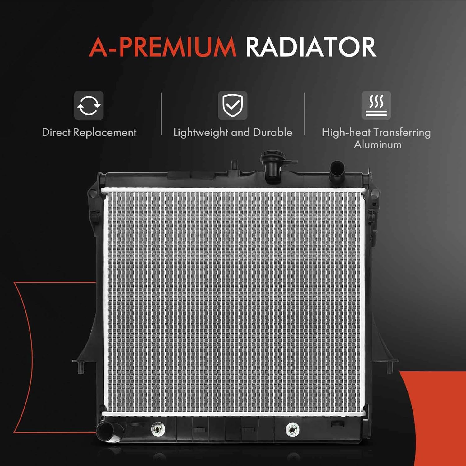 A-Premium Engine Coolant Radiator Assembly with Transmission Oil Cooler Compatible with Chevy Colorado & GMC Canyon 09-12 & Hummer H3 06-10, H3T 09-10, 3.5L 3.7L 5.3L, AT, Replace# 25964053