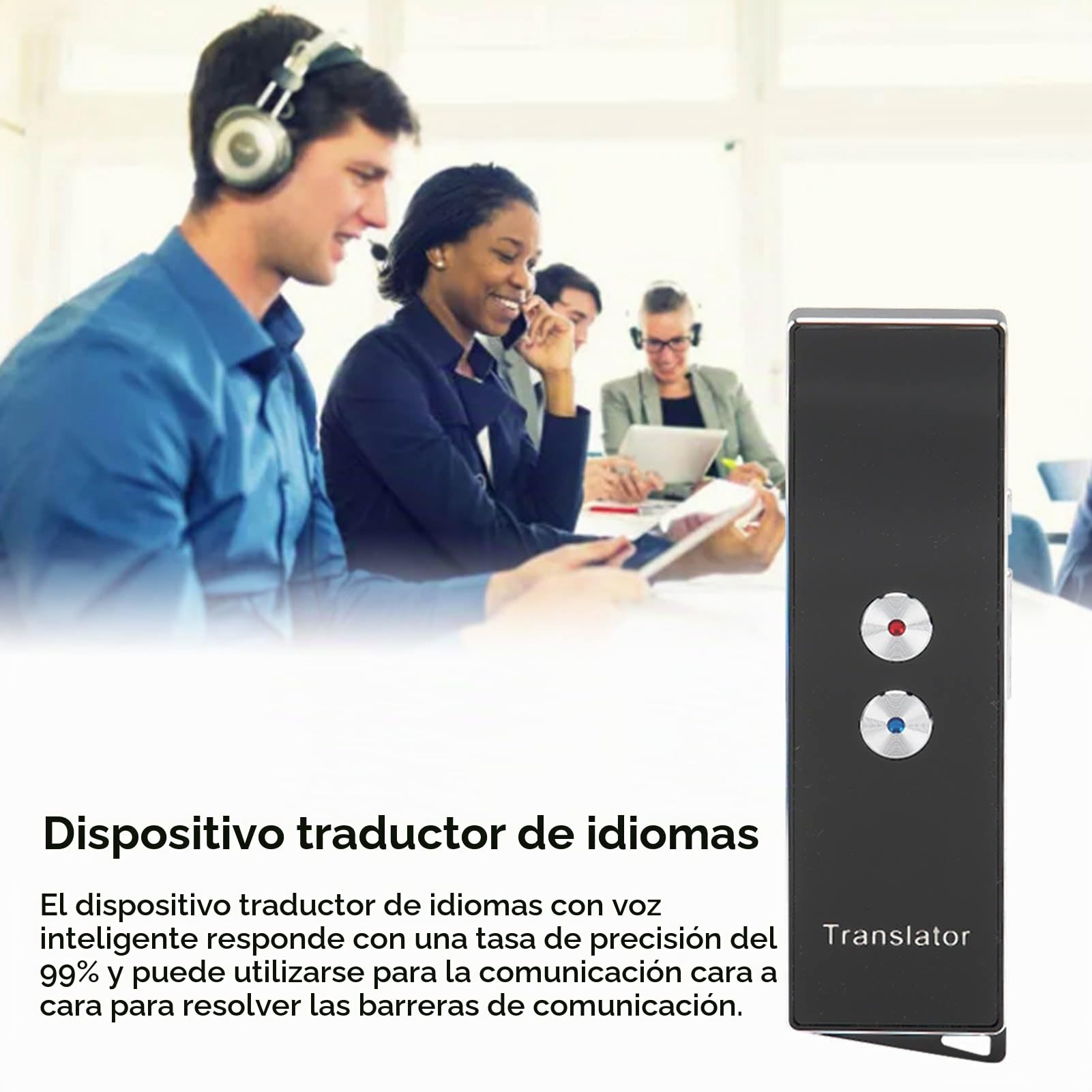 Dispositivo Traductor de Idiomas X9, Traducción de Voz Bidireccional en Tiempo Real, Compatible con 74 Idiomas, 70 Acentos, Traducción Instantánea Bluetooth para Viajes, (Black)
