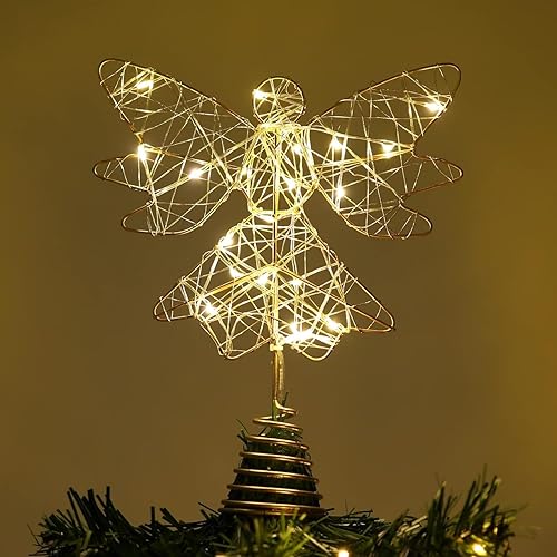 Miniatura 42 de Decoración para árbol de Navidad con 8 modos de iluminación, decoración de árbol con iluminación USB con 20 luces LED, decoración brillante