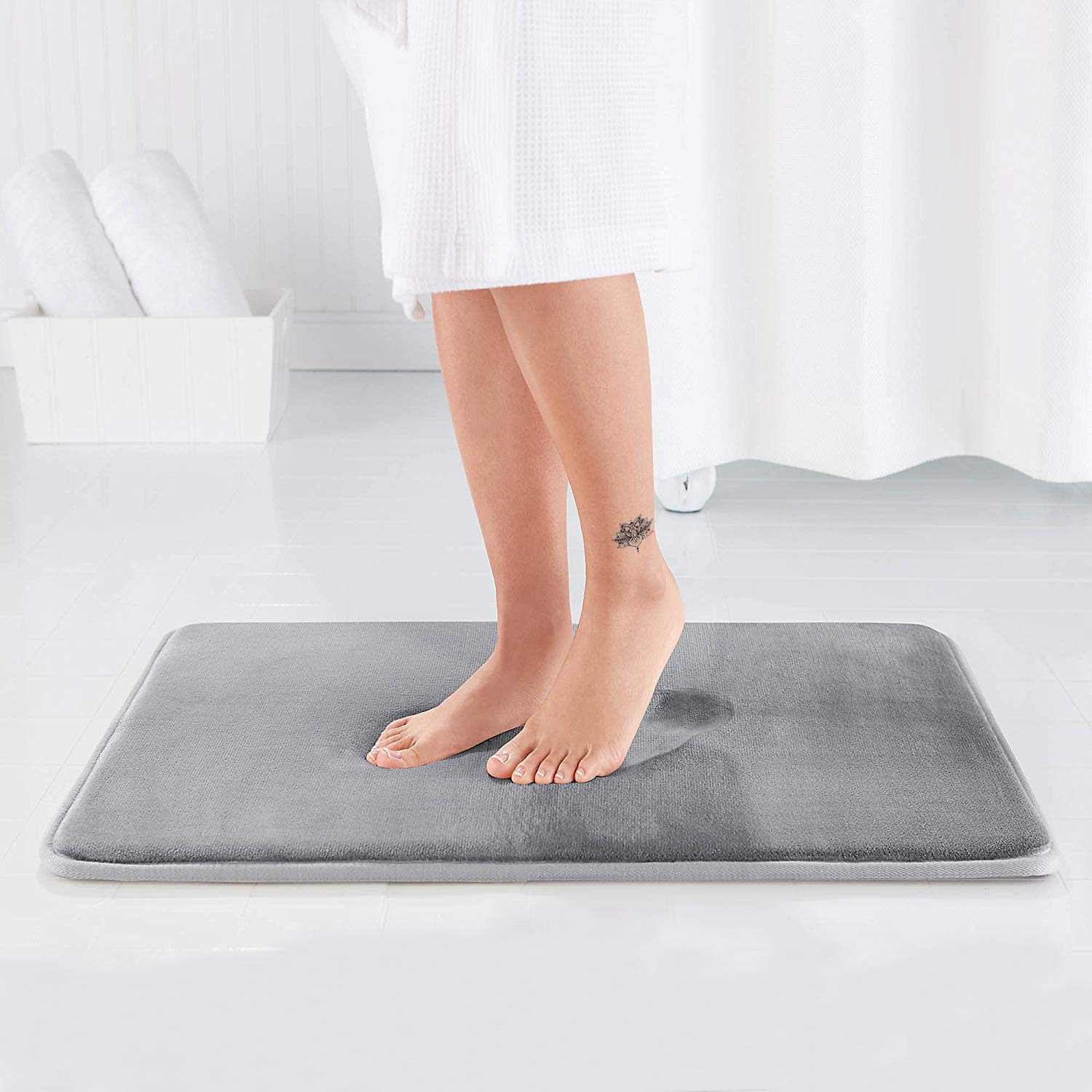 WPM increíblemente Suave y Absorbente Alfombrilla de baño de Espuma de Memoria, 17 por cm