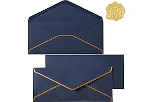 30 Pack Fancy Envelopes for Letters #10 Business Envelopes with Gilded Trim