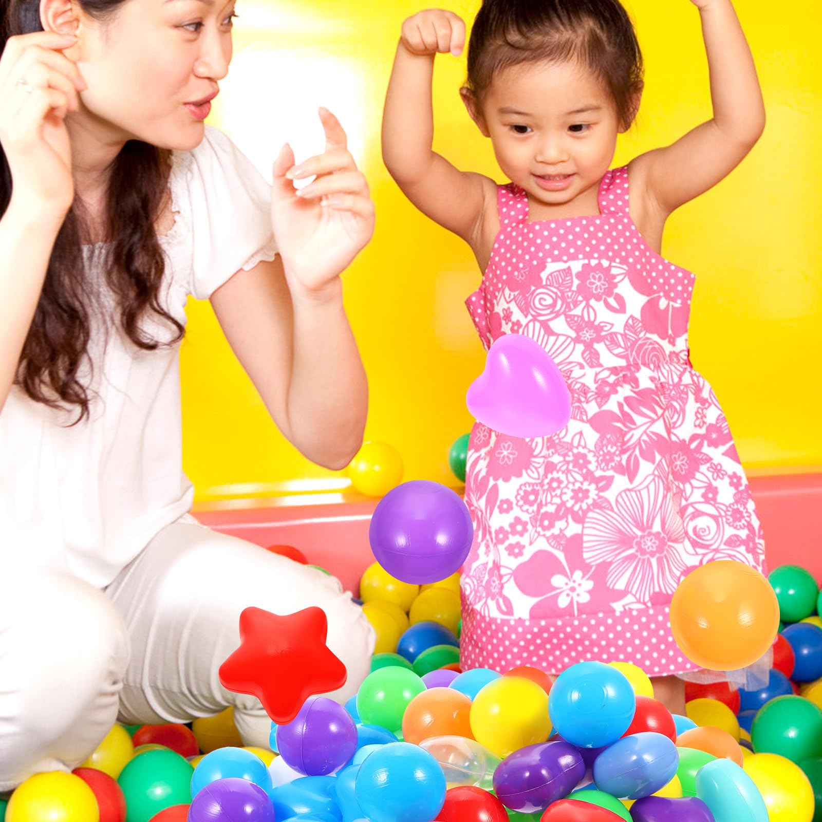 GARVALON Bolas Forma de Estrella de Plástico, 150 Piezas para Niños