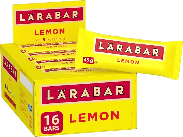 LÄRABAR Lemon, Fruit & Nut Energy Bar, Pack of 16 Bars, Gluten Free, Vegan, Family Pack, Snack Bars, 720 Grams Package