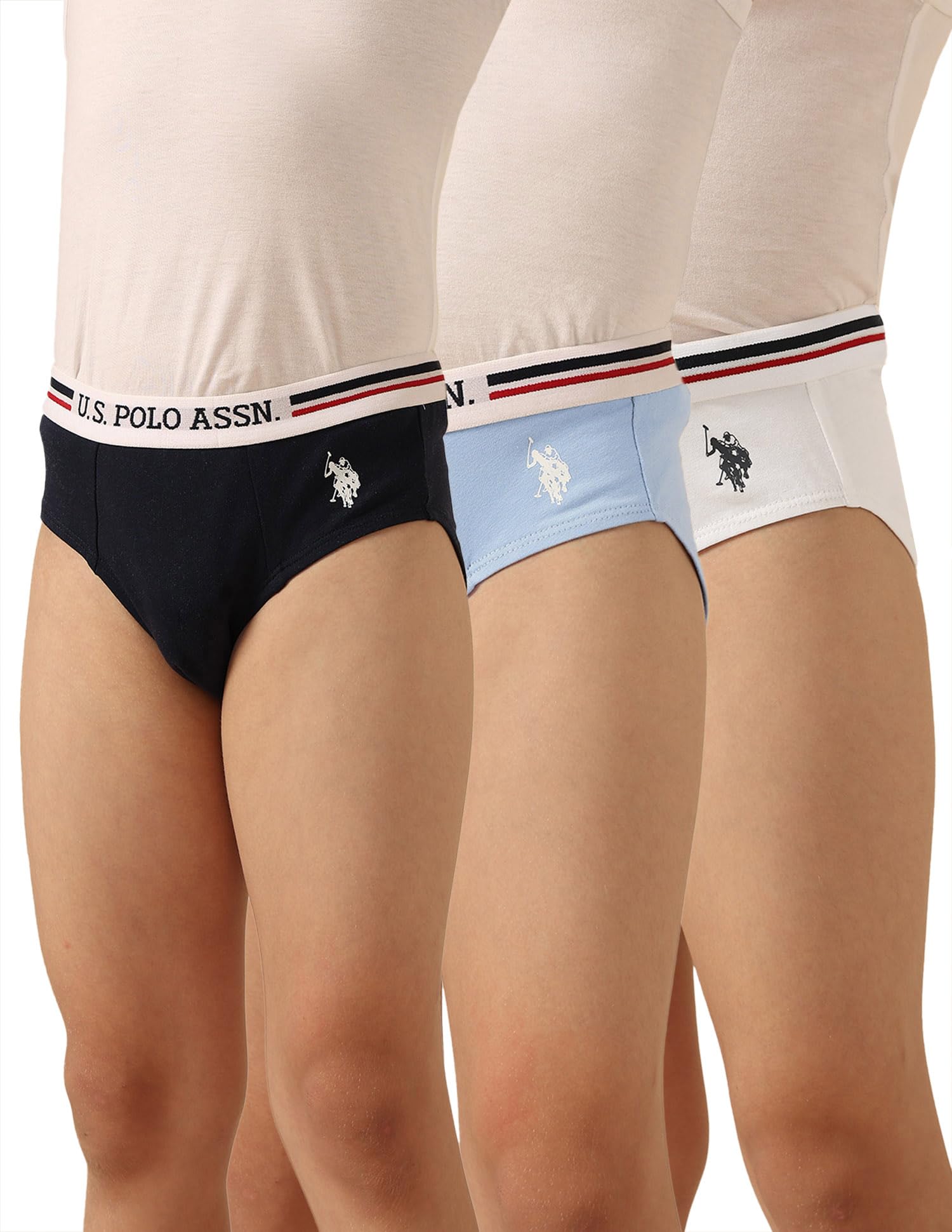 u.s. polo assn. Boys Mid Rise Cotton Spandex EKB09 Underwear Breifs - Pack of 3-picture-13