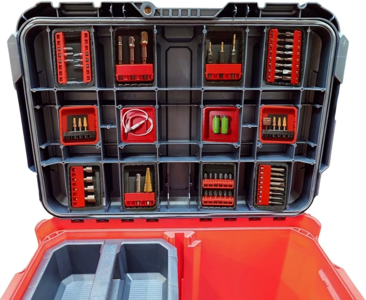 Packout Lid Bit, Cable Organizer – Complete Storage for Drill & Driver Bits For Milwaukee Rolling Packout System