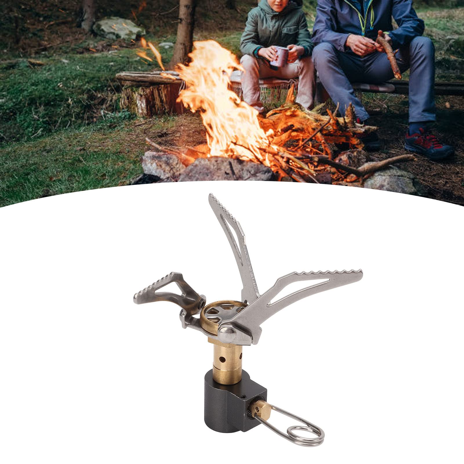 tita nium Alloy Adjust Portable Mini Camping Stove and Stable Support Wind Resistant Camp Stove, 3000W Backpacking Stove, Pocket Stove Outdoor Supplies for Camping Hiking Cooking