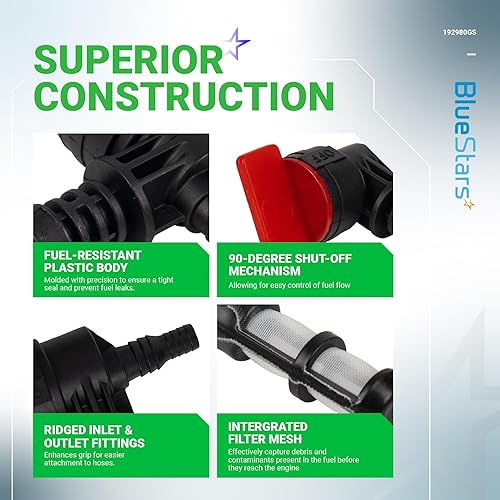 Miniatura 3 de BlueStars 192980GS Válvula de cierre de combustible de 90 grados Buje de ojal para BS 78299GS 80270GS Kohler 25 462 03-S 25-462-03-S Rotary 13116