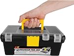 Performance Tool W54012 Heavy Duty Plastic Organizer Tool Box for Workshops and Garages, Black, 12.6 inches