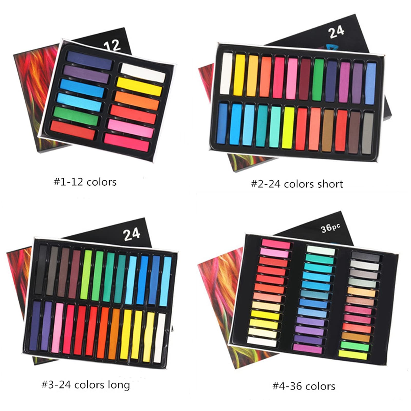 12 Farben Haarkreide Kinder Auswaschbar Ungiftig, Geeignet für Cosplay Partys, Kinderfeste, Karneval, Halloween-Party, Maskerade, Einfach, Leicht zu Bedienen und Einfach zu Säubern
