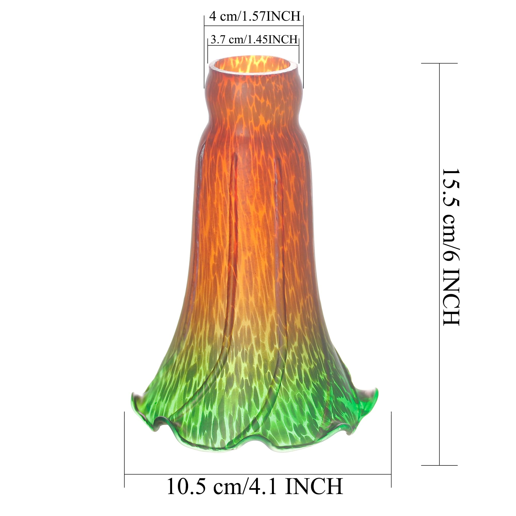 ANYONGLU Lily Lampshade Only 3 Pack Brown Blue Tulip Flower Glass Lamp Shade Replacement Tiffany Style Lily Table Floor Lampshade Replacement