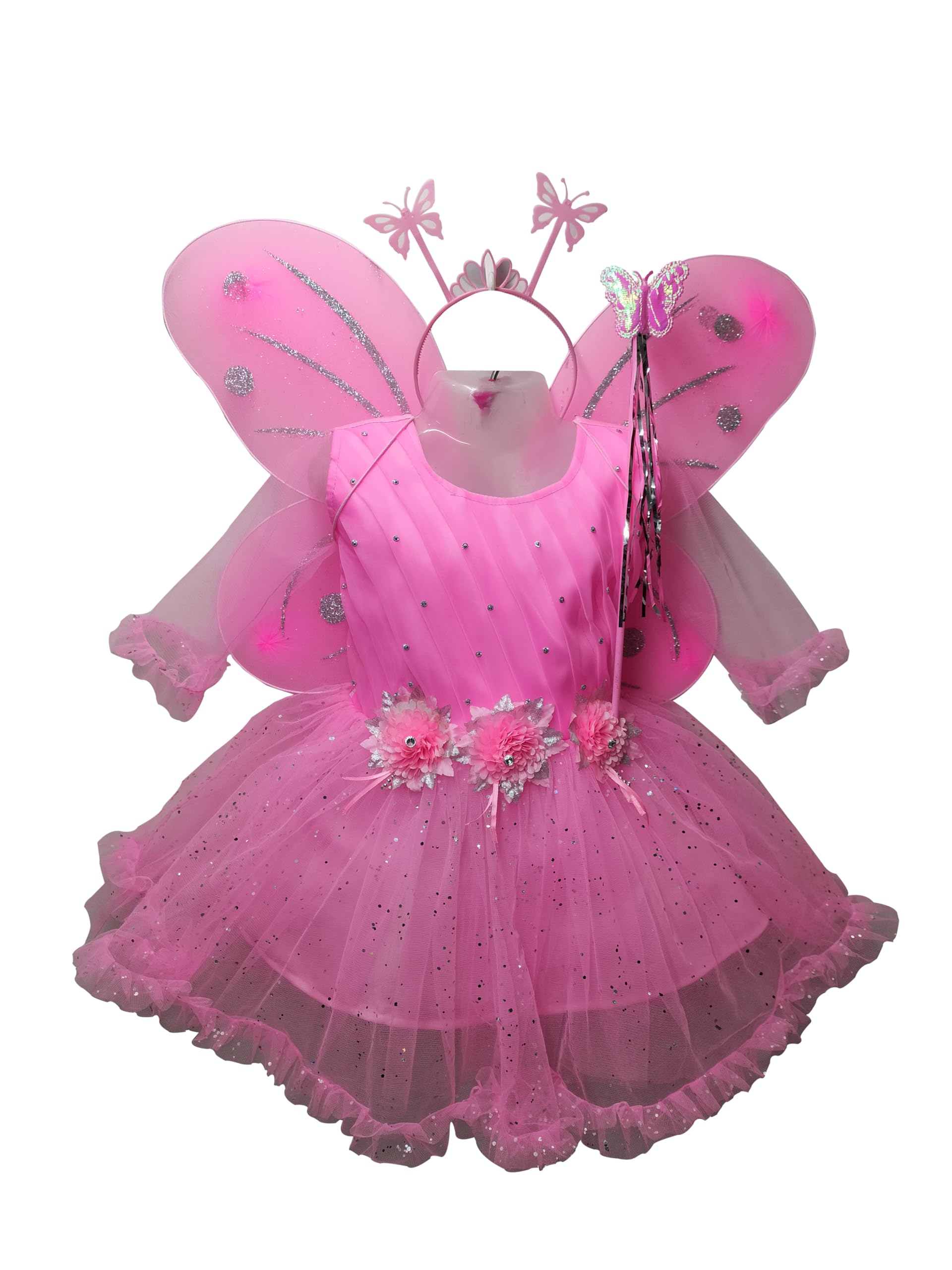 GenericGirls Net Frock Angel Pari Dress|Party/Festive Designer Fairy Frock