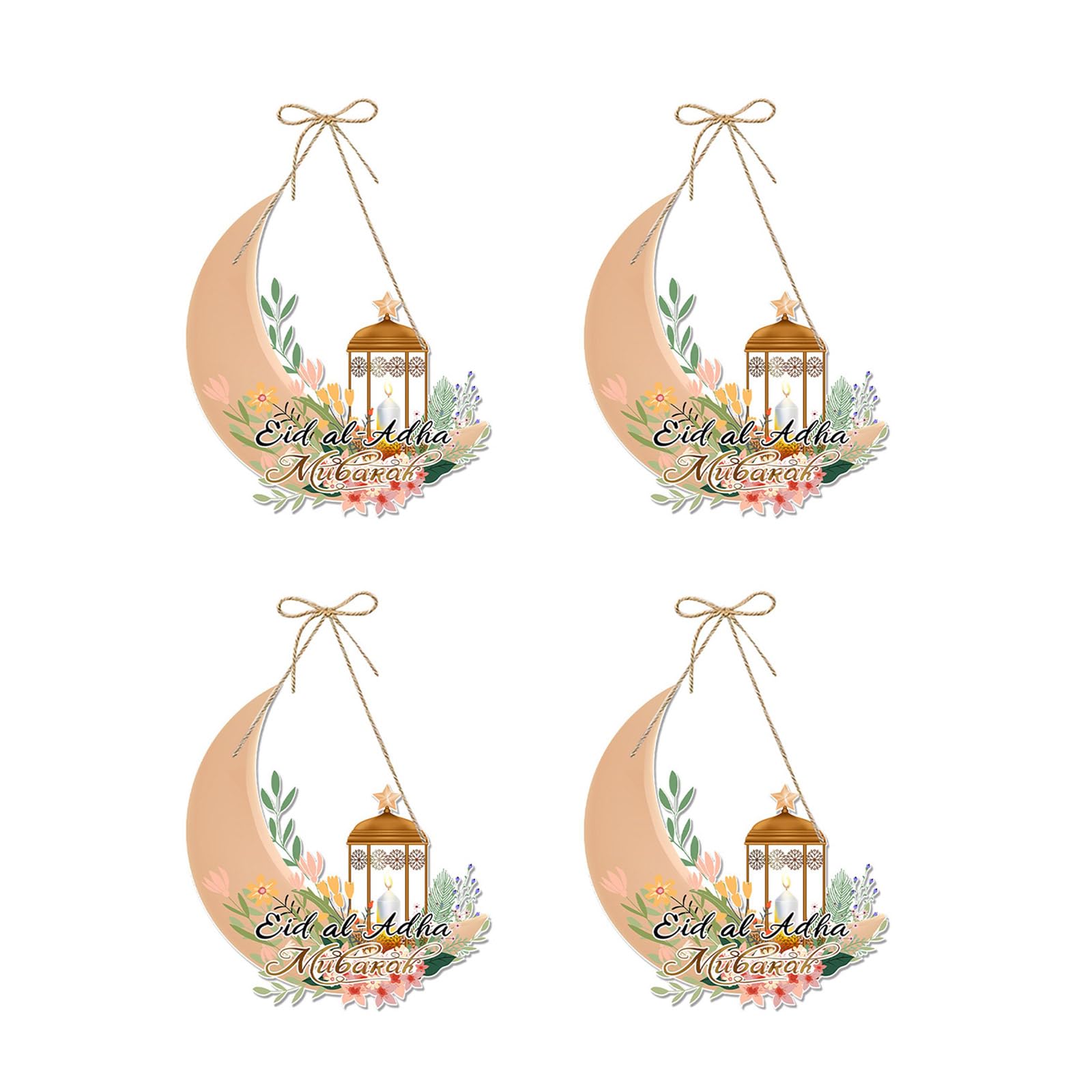 Kalttoy A 4Pcs Eid Festival Hanging Door Sign Festival Hanging Decoration Paper Door Sign Ornament For Front Decoration Party
