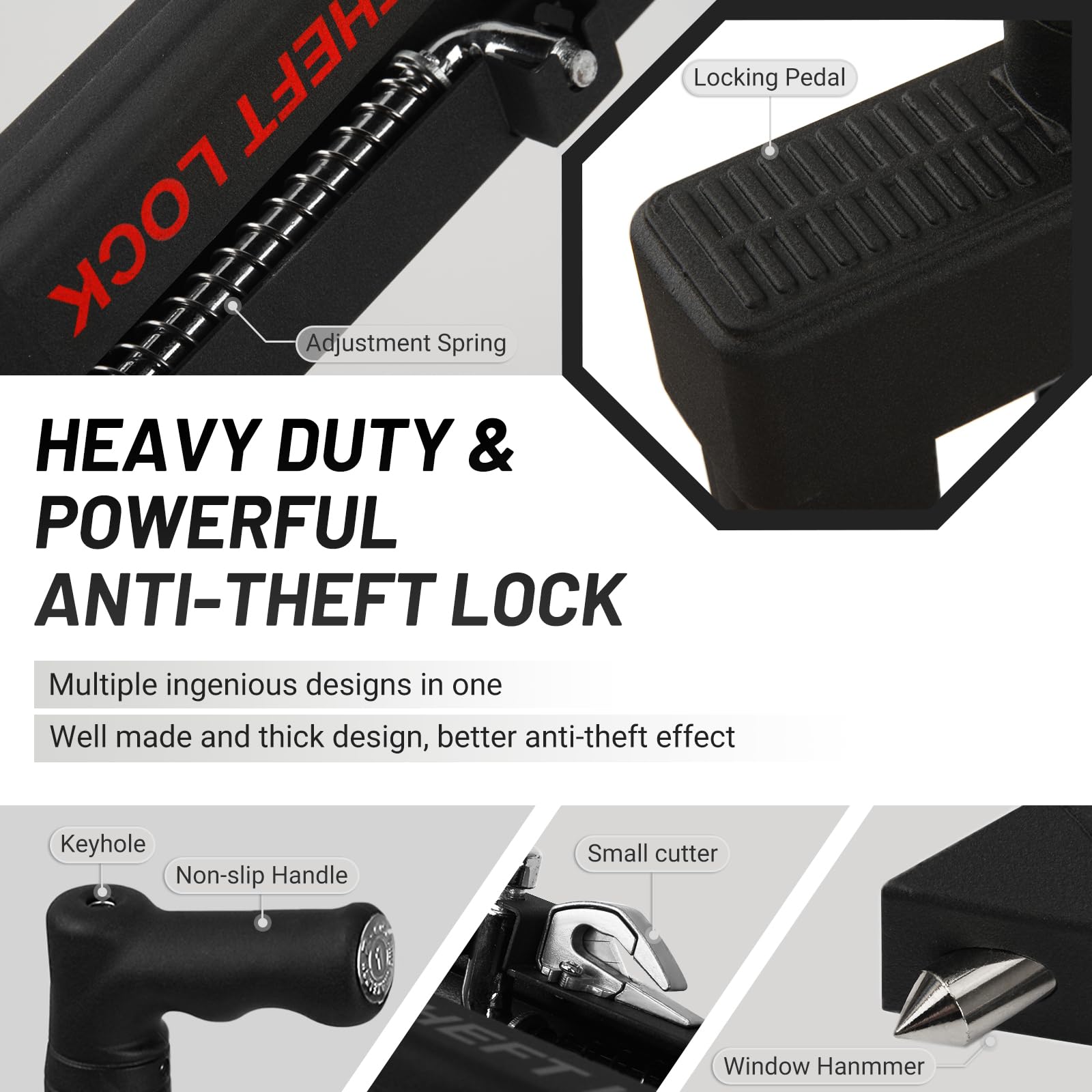 Amazon.com: Brake Pedal Lock, Car Anti Theft Device for Cars