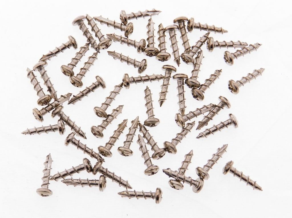 50 Pack Bright Nickel Screws 5/8 in Self Tapping Phillips Pan Head